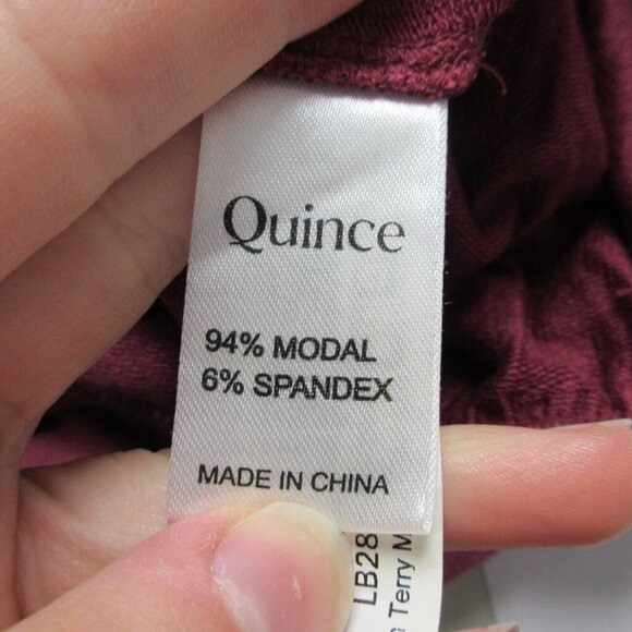 Quince Women's French Terry Modal Wide Leg Pants Smocked Waist Rose Medium 502 - Picture 4 of 13